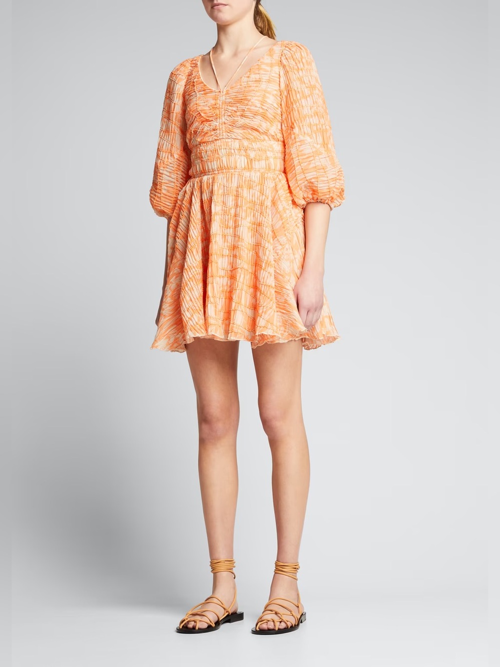 Jonathan Simkhai Lena Shirred Chiffon Dress